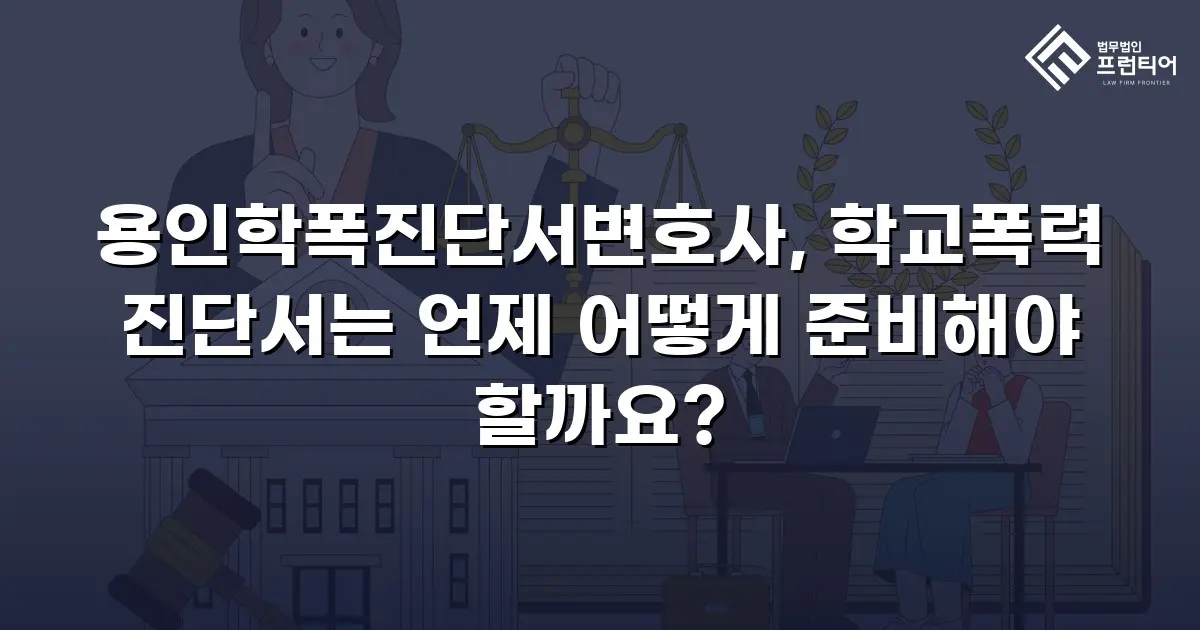 용인학폭진단서변호사, 학교폭력 진단서는 언제 어떻게 준비해야 할까요?