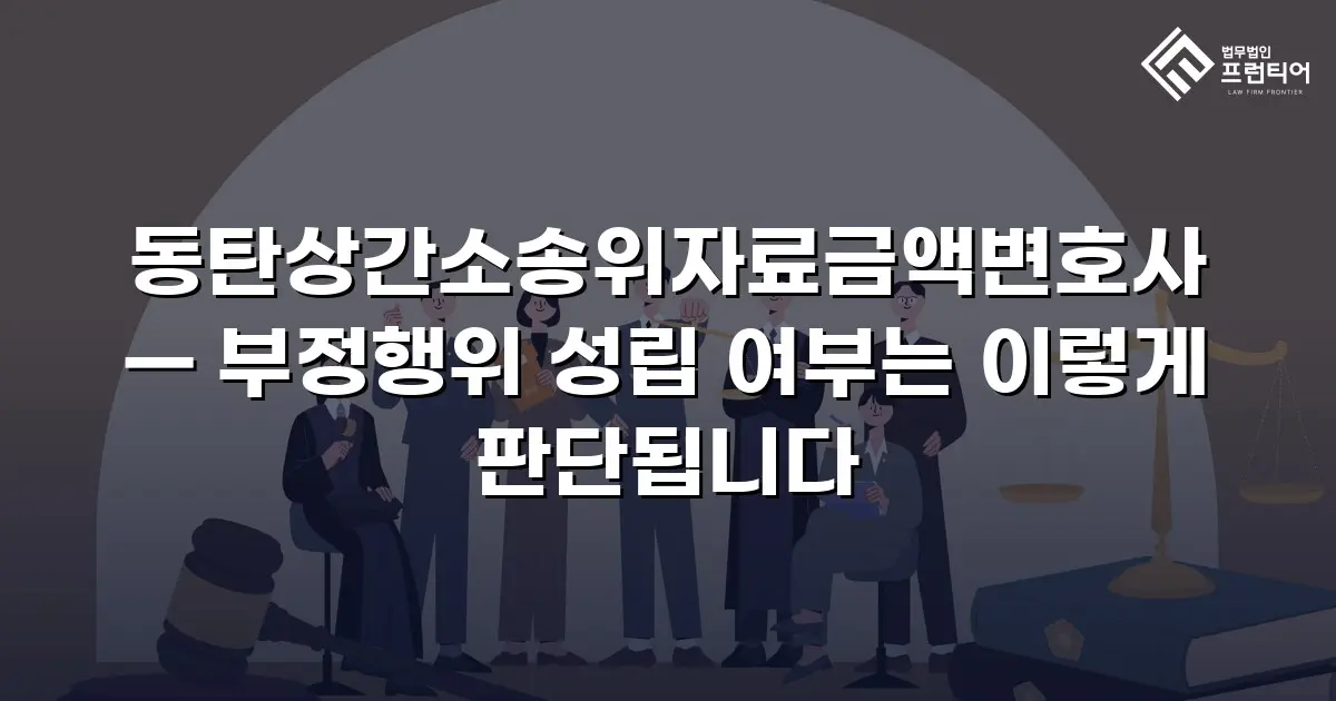 동탄상간소송위자료금액변호사 — 부정행위 성립 여부는 이렇게 판단됩니다