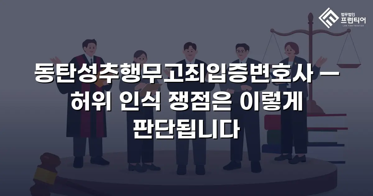 동탄성추행무고죄입증변호사 — 허위 인식 쟁점은 이렇게 판단됩니다