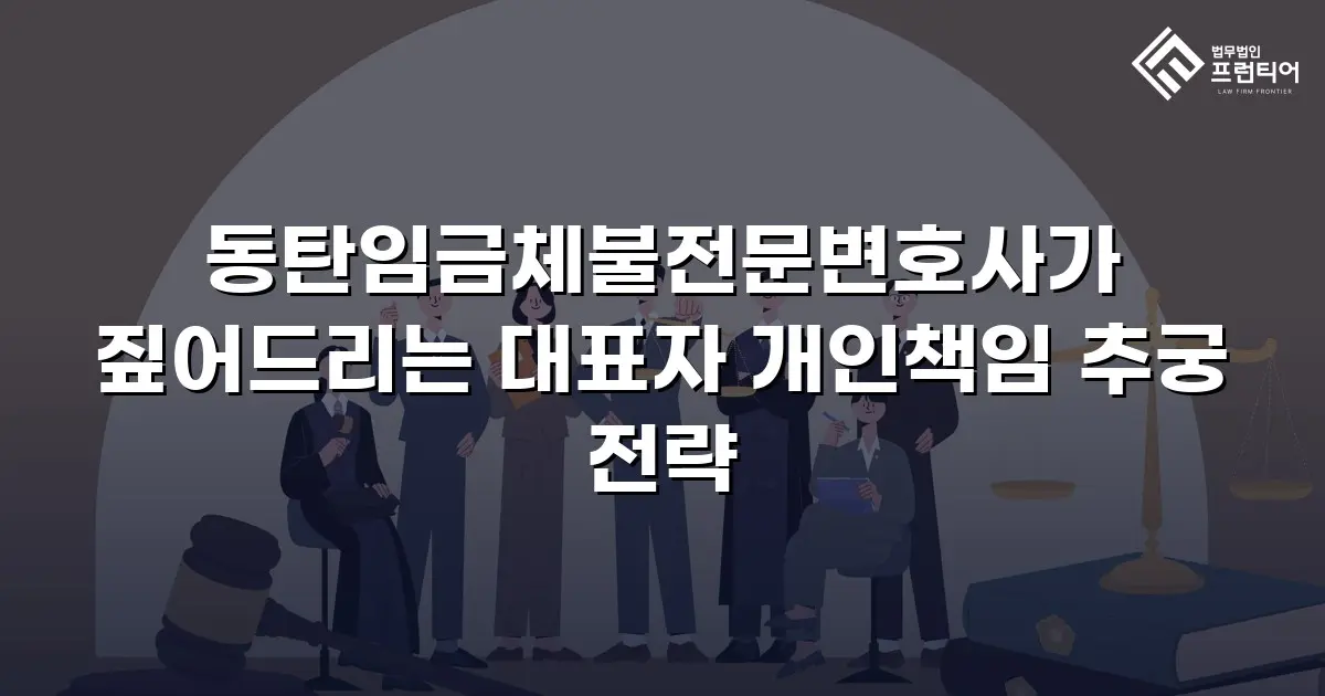 동탄임금체불전문변호사가 짚어드리는 대표자 개인책임 추궁 전략