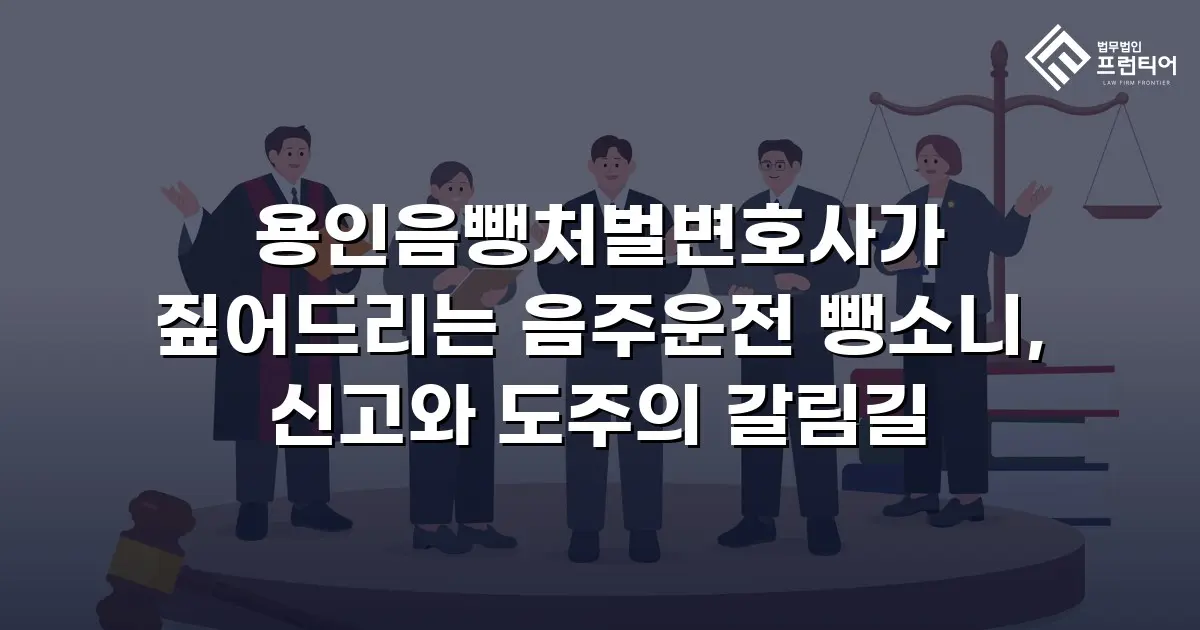 용인음뺑처벌변호사가 짚어드리는 음주운전 뺑소니, 신고와 도주의 갈림길