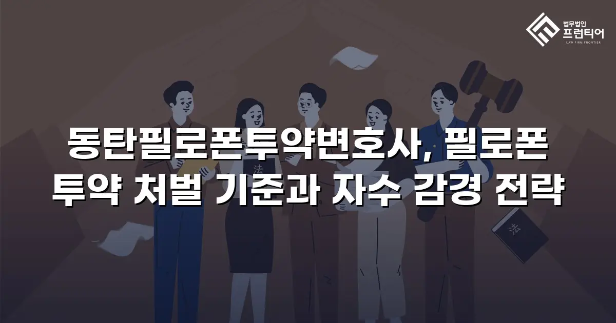 동탄필로폰투약변호사, 필로폰 투약 처벌 기준과 자수 감경 전략