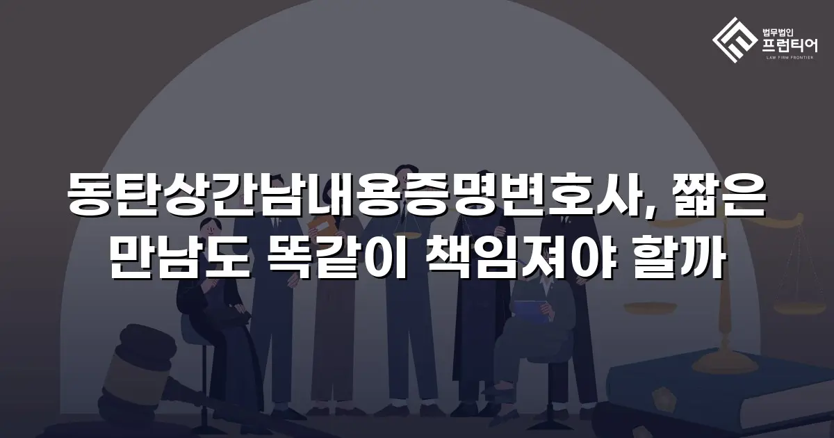 동탄상간남내용증명변호사, 짧은 만남도 똑같이 책임져야 할까