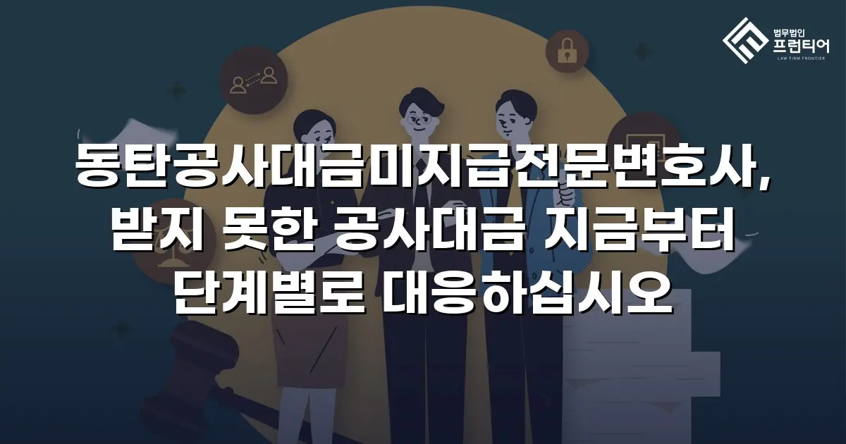 동탄공사대금미지급전문변호사, 받지 못한 공사대금 지금부터 단계별로 대응하십시오