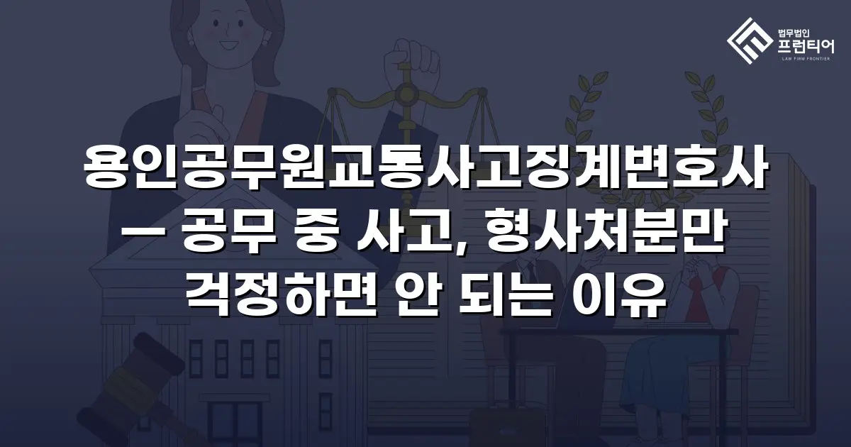 용인공무원교통사고징계변호사 — 공무 중 사고, 형사처분만 걱정하면 안 되는 이유
