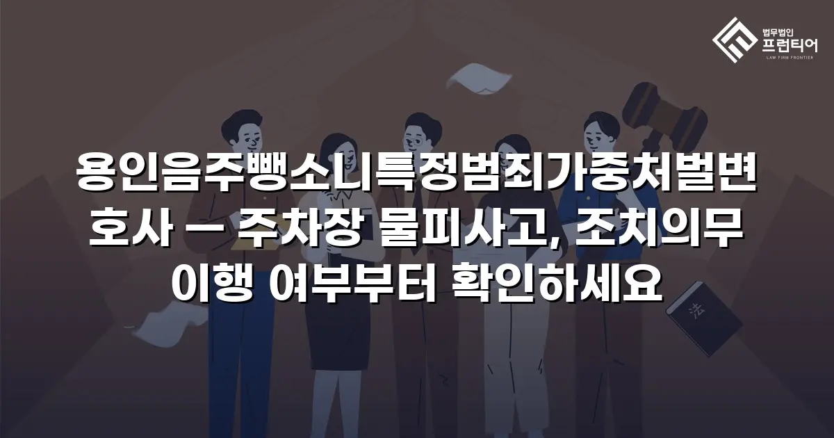 용인음주뺑소니특정범죄가중처벌변호사 — 주차장 물피사고, 조치의무 이행 여부부터 확인하세요