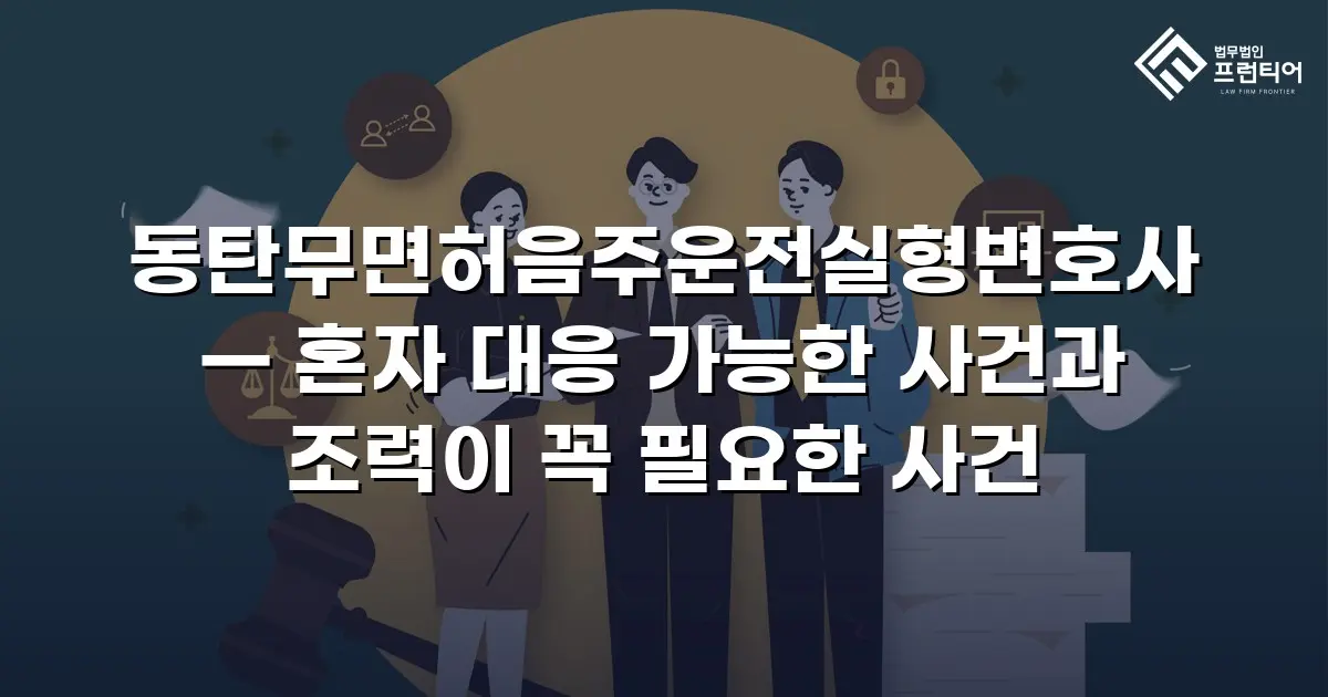 동탄무면허음주운전실형변호사 — 혼자 대응 가능한 사건과 조력이 꼭 필요한 사건