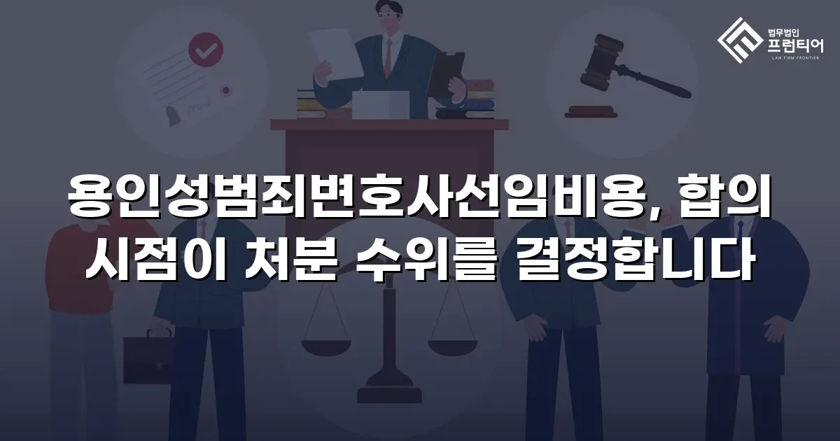 용인성범죄변호사선임비용, 합의 시점이 처분 수위를 결정합니다