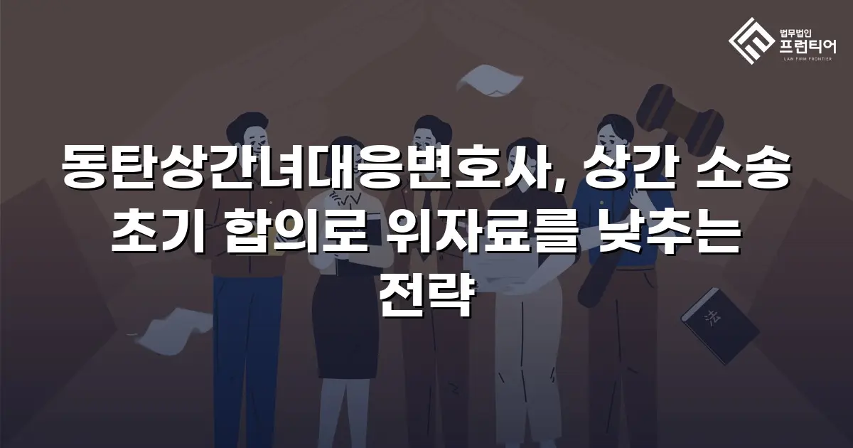 동탄상간녀대응변호사, 상간 소송 초기 합의로 위자료를 낮추는 전략