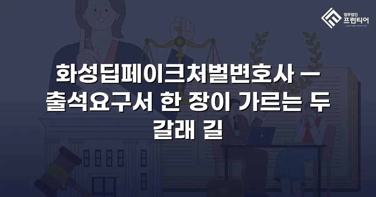 화성딥페이크처벌변호사 — 출석요구서 한 장이 가르는 두 갈래 길