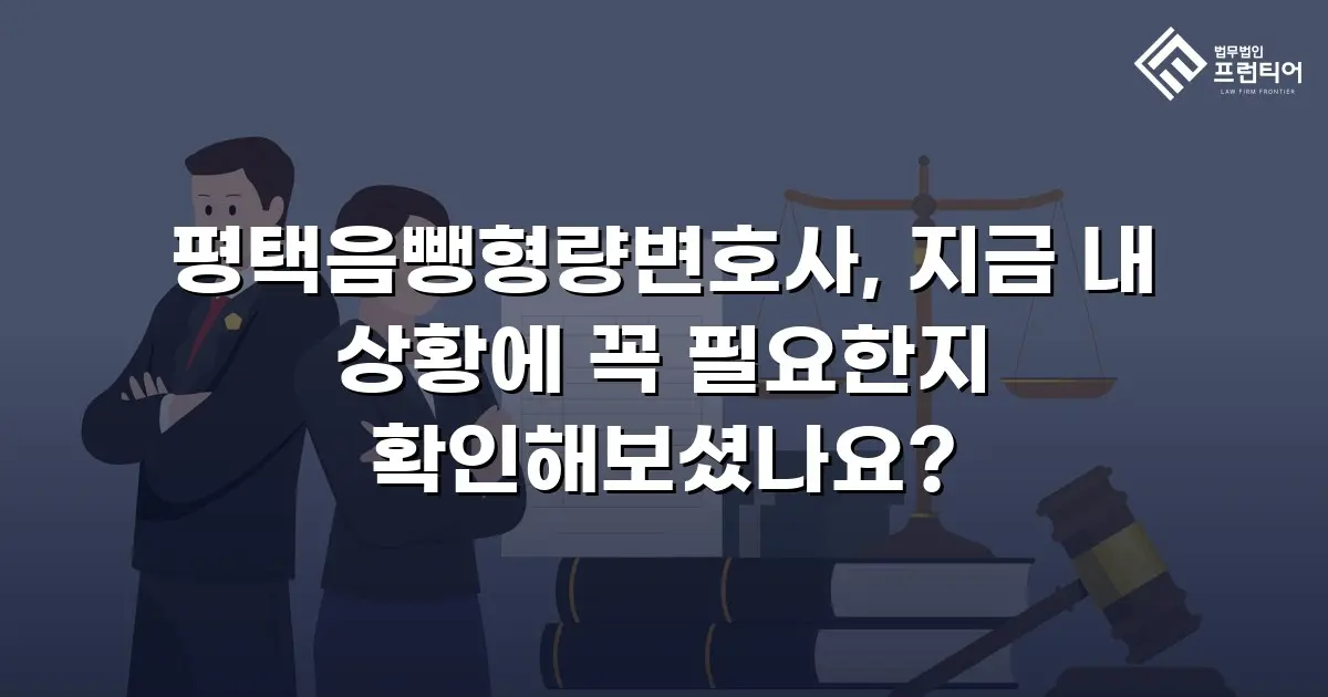 평택음뺑형량변호사, 지금 내 상황에 꼭 필요한지 확인해보셨나요?