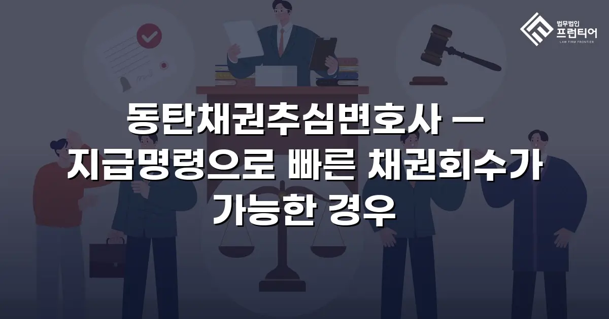 동탄채권추심변호사 — 지급명령으로 빠른 채권회수가 가능한 경우