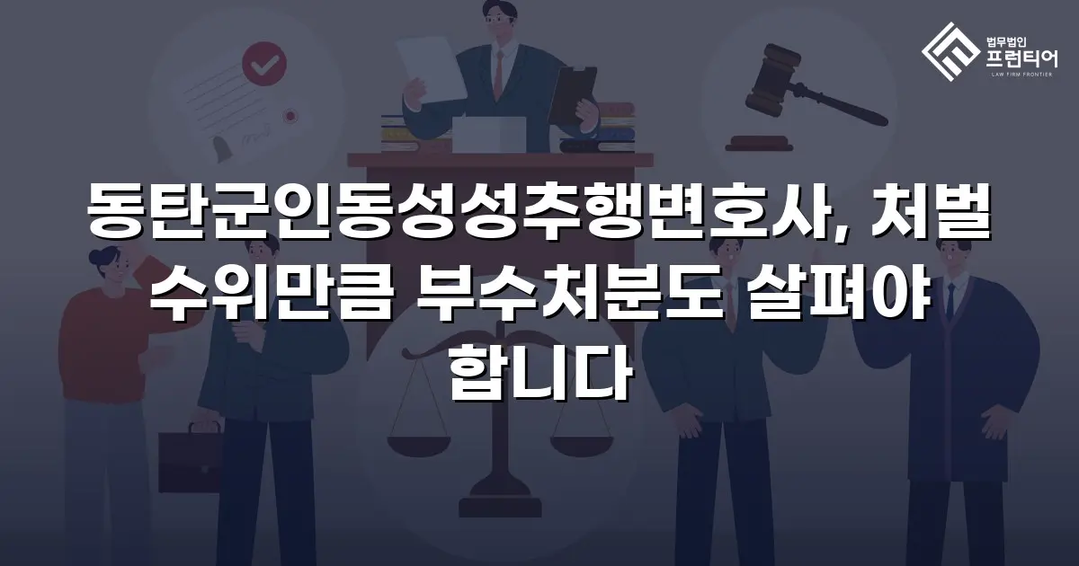 동탄군인동성성추행변호사, 처벌 수위만큼 부수처분도 살펴야 합니다