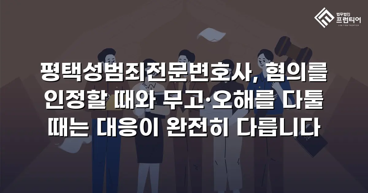 평택성범죄전문변호사, 혐의를 인정할 때와 무고·오해를 다툴 때는 대응이 완전히 다릅니다