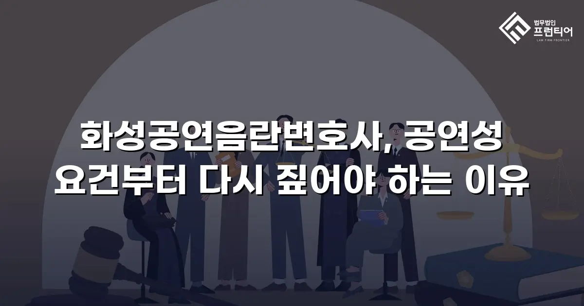 화성공연음란변호사, 공연성 요건부터 다시 짚어야 하는 이유
