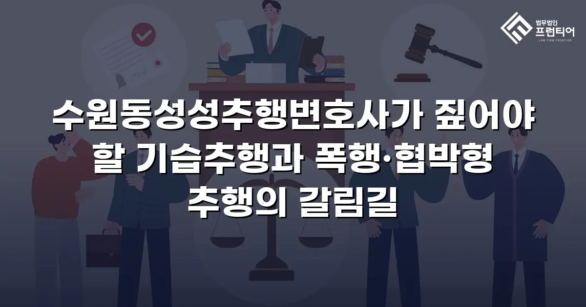 수원동성성추행변호사가 짚어야 할 기습추행과 폭행·협박형 추행의 갈림길