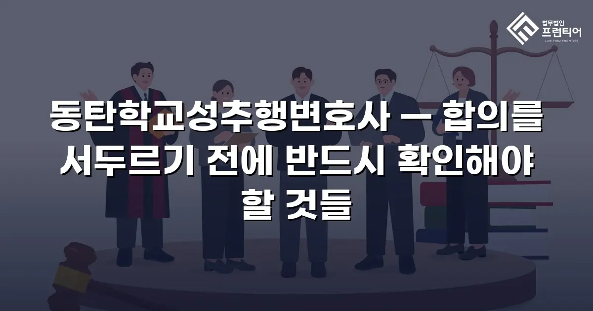 동탄학교성추행변호사 — 합의를 서두르기 전에 반드시 확인해야 할 것들