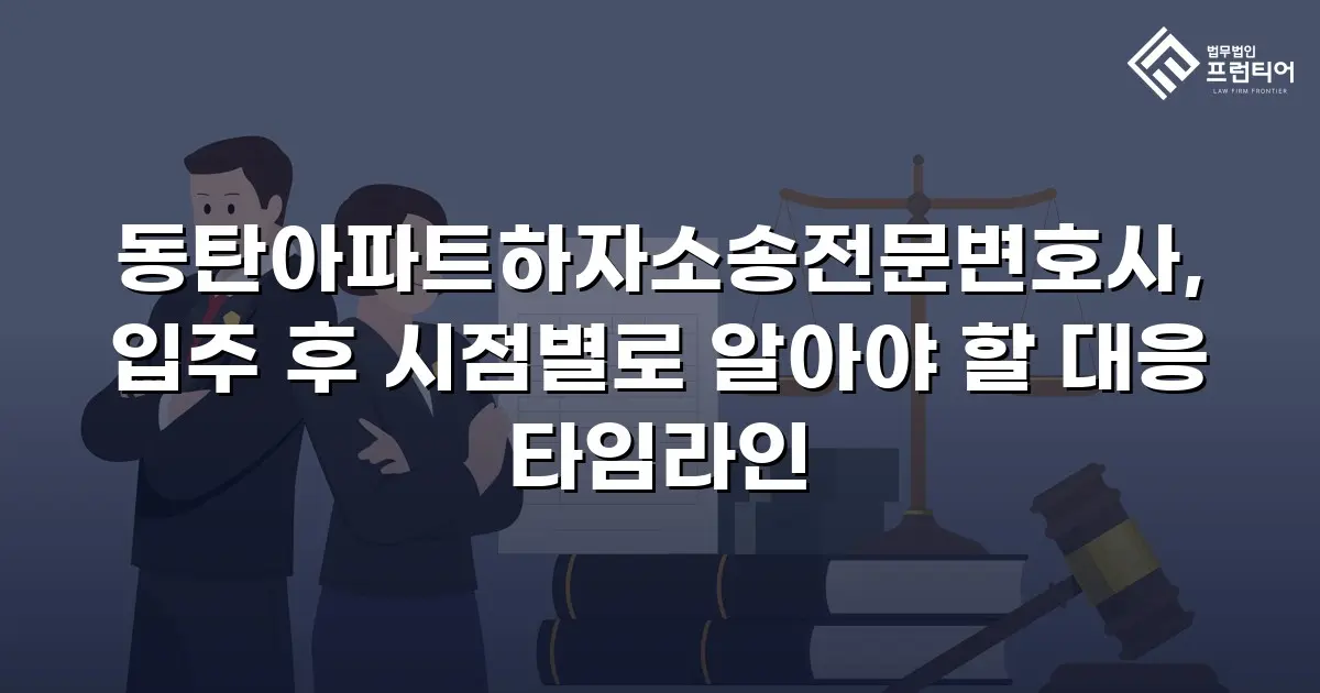 동탄아파트하자소송전문변호사, 입주 후 시점별로 알아야 할 대응 타임라인