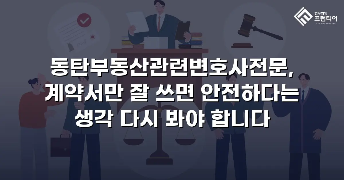 동탄부동산관련변호사전문, 계약서만 잘 쓰면 안전하다는 생각 다시 봐야 합니다