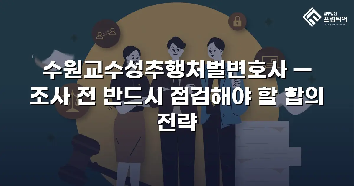 수원교수성추행처벌변호사 — 조사 전 반드시 점검해야 할 합의 전략