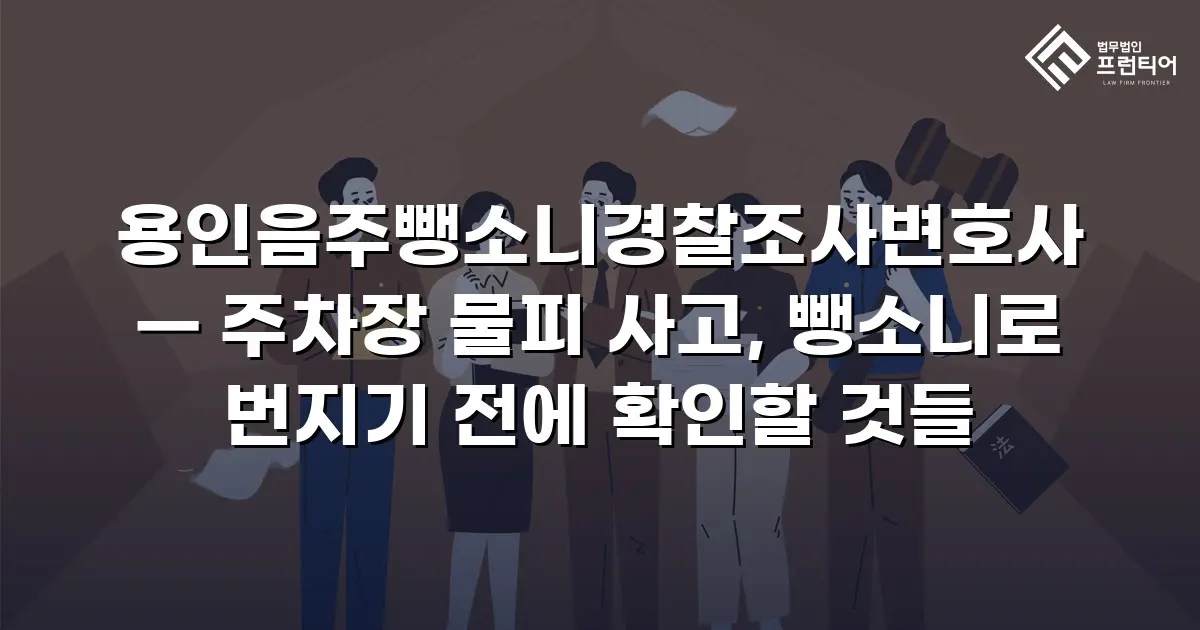 용인음주뺑소니경찰조사변호사 — 주차장 물피 사고, 뺑소니로 번지기 전에 확인할 것들