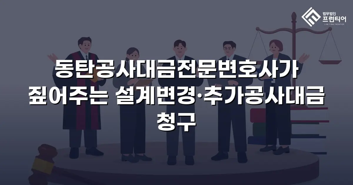 동탄공사대금전문변호사가 짚어주는 설계변경·추가공사대금 청구