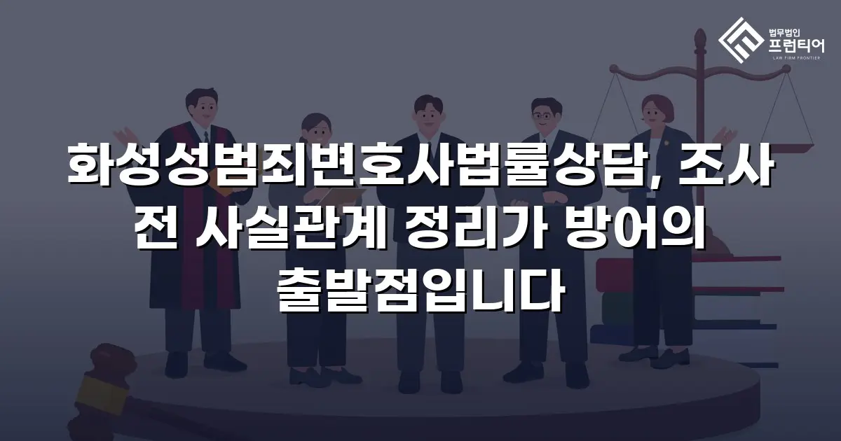 화성성범죄변호사법률상담, 조사 전 사실관계 정리가 방어의 출발점입니다