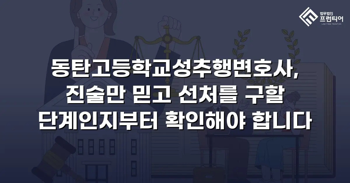 동탄고등학교성추행변호사, 진술만 믿고 선처를 구할 단계인지부터 확인해야 합니다