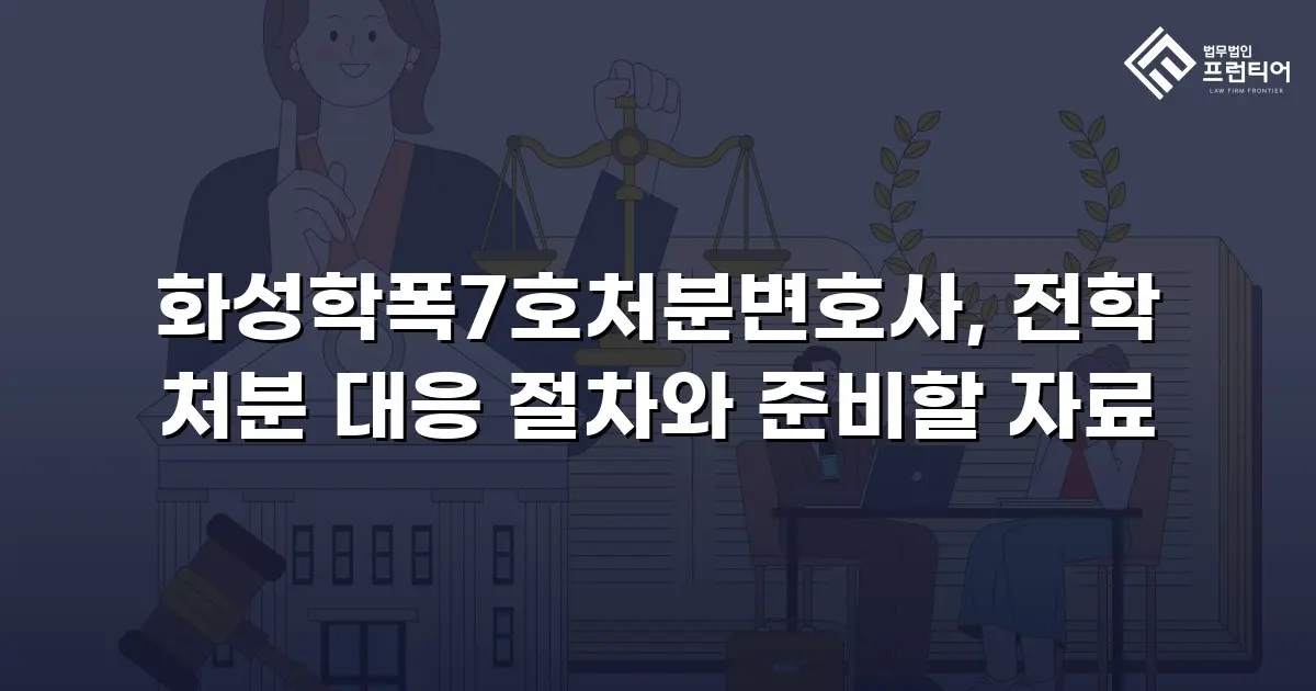 화성학폭7호처분변호사, 전학 처분 대응 절차와 준비할 자료