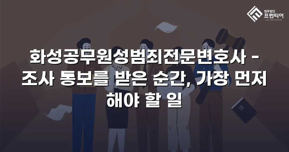 화성공무원성범죄전문변호사 - 조사 통보를 받은 순간, 가장 먼저 해야 할 일