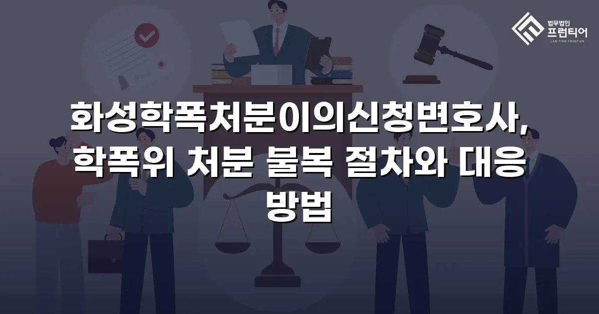 화성학폭처분이의신청변호사, 학폭위 처분 불복 절차와 대응 방법
