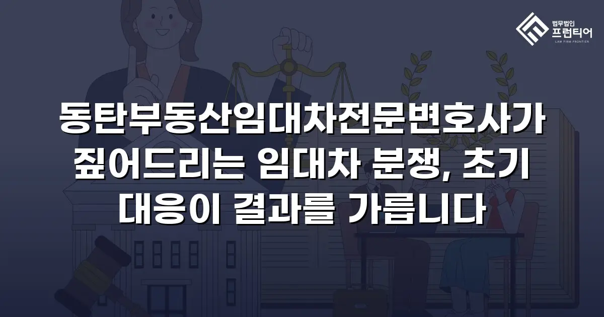 동탄부동산임대차전문변호사가 짚어드리는 임대차 분쟁, 초기 대응이 결과를 가릅니다