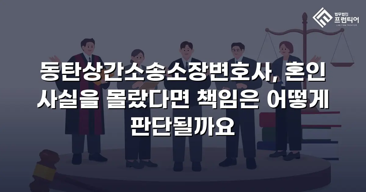 동탄상간소송소장변호사, 혼인 사실을 몰랐다면 책임은 어떻게 판단될까요