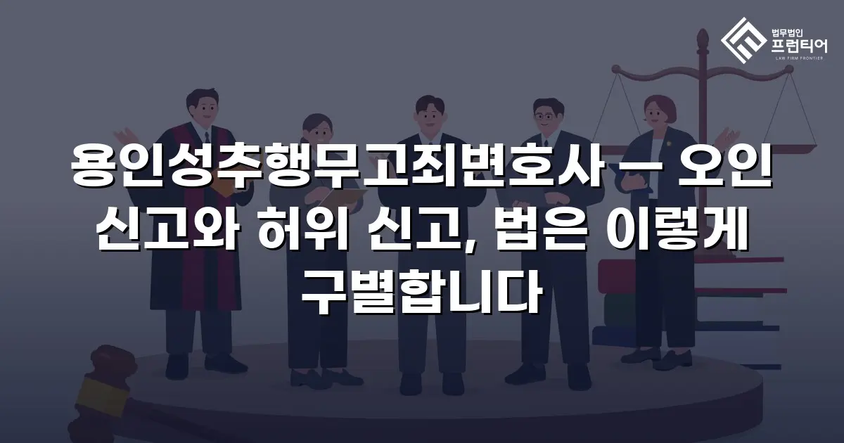 용인성추행무고죄변호사 — 오인 신고와 허위 신고, 법은 이렇게 구별합니다