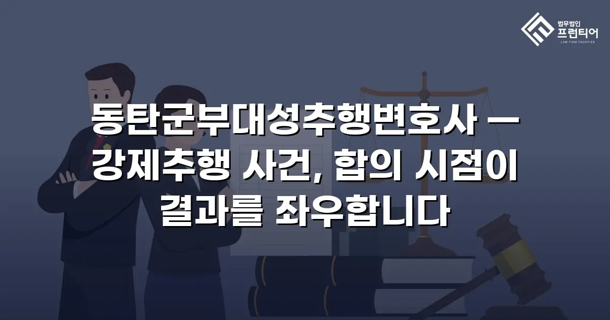 동탄군부대성추행변호사 — 강제추행 사건, 합의 시점이 결과를 좌우합니다