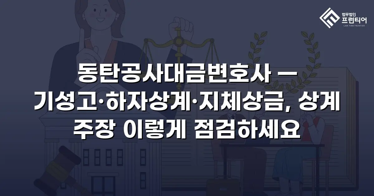 동탄공사대금변호사 — 기성고·하자상계·지체상금, 상계 주장 이렇게 점검하세요
