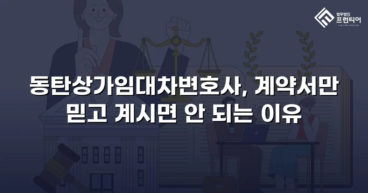 동탄상가임대차변호사, 계약서만 믿고 계시면 안 되는 이유