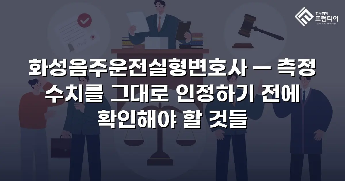 화성음주운전실형변호사 — 측정 수치를 그대로 인정하기 전에 확인해야 할 것들