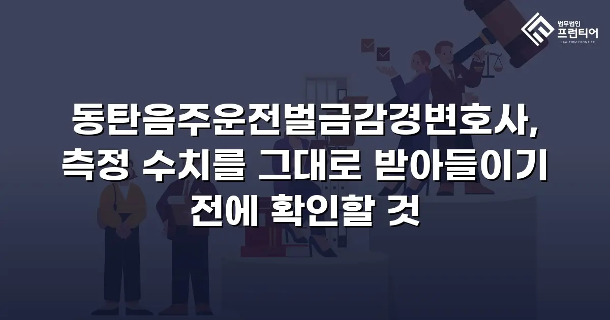 동탄음주운전벌금감경변호사, 측정 수치를 그대로 받아들이기 전에 확인할 것