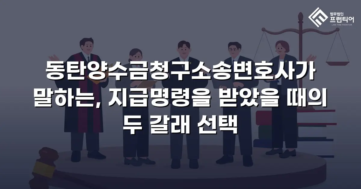 동탄양수금청구소송변호사가 말하는, 지급명령을 받았을 때의 두 갈래 선택