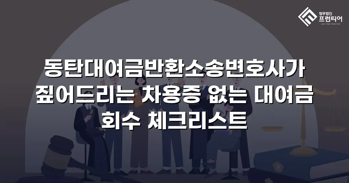 동탄대여금반환소송변호사가 짚어드리는 차용증 없는 대여금 회수 체크리스트