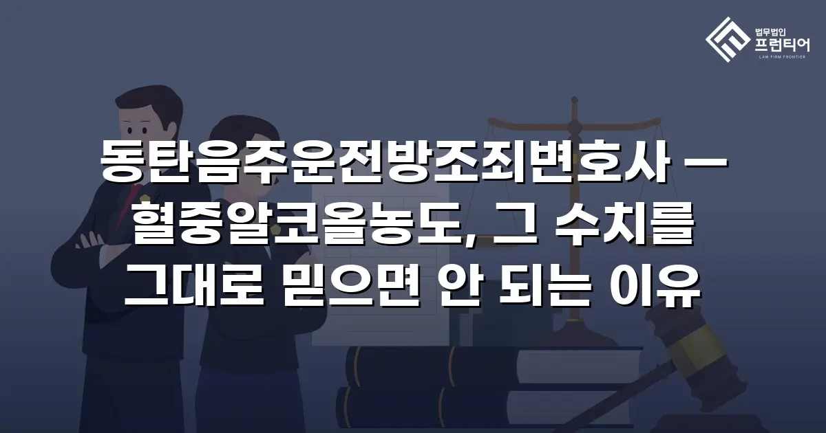 동탄음주운전방조죄변호사 — 혈중알코올농도, 그 수치를 그대로 믿으면 안 되는 이유