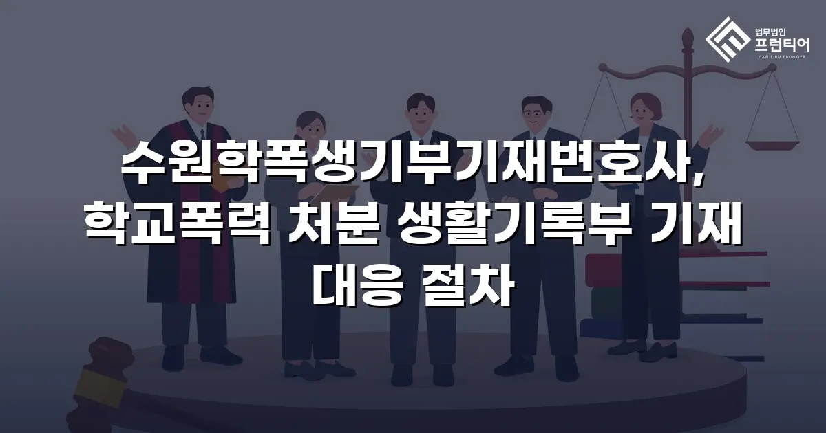 수원학폭생기부기재변호사, 학교폭력 처분 생활기록부 기재 대응 절차