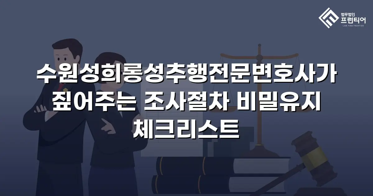 수원성희롱성추행전문변호사가 짚어주는 조사절차 비밀유지 체크리스트