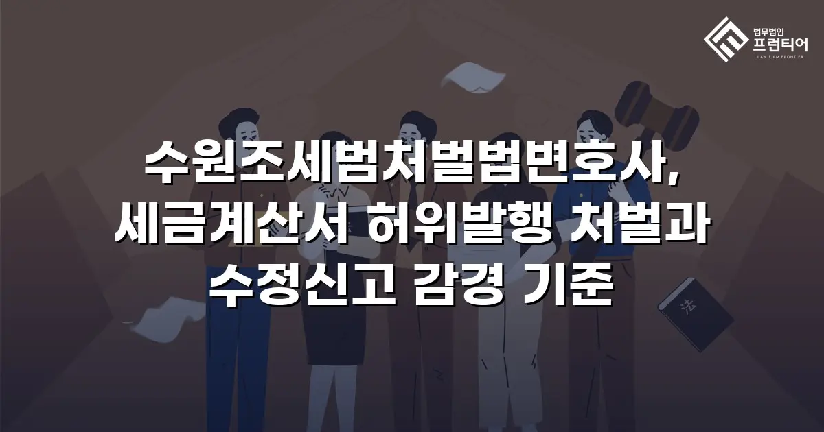 수원조세범처벌법변호사, 세금계산서 허위발행 처벌과 수정신고 감경 기준