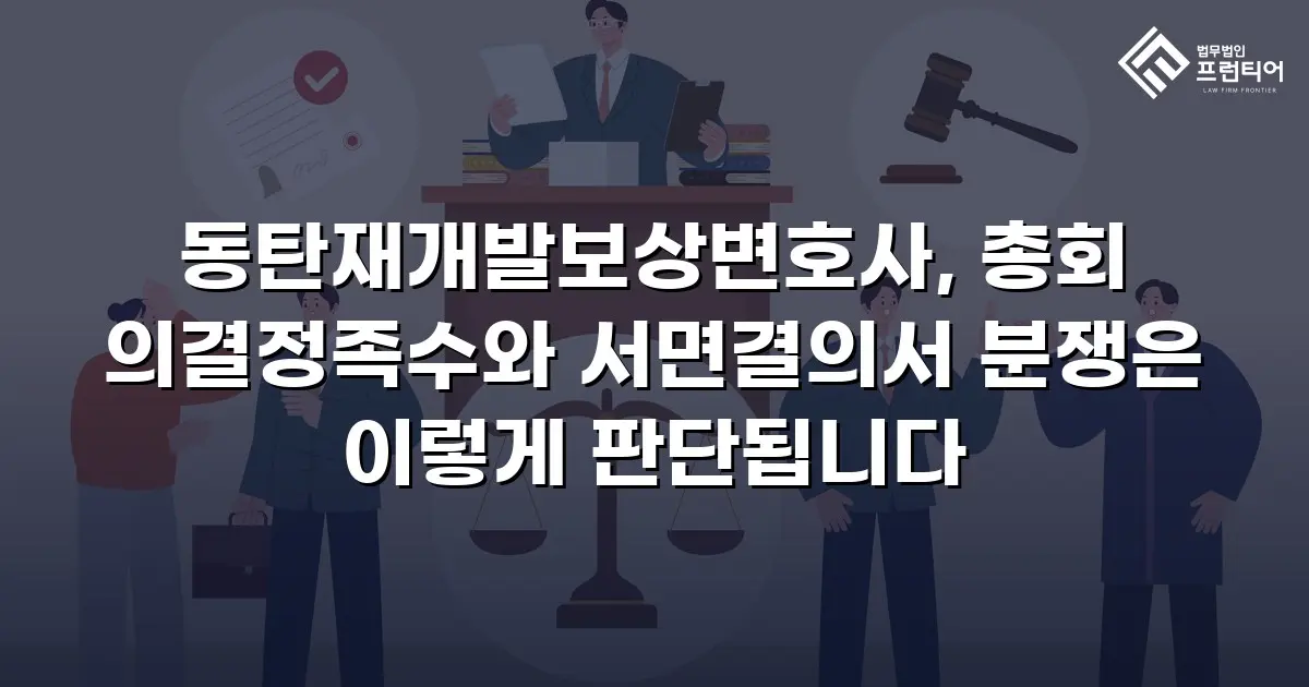 동탄재개발보상변호사, 총회 의결정족수와 서면결의서 분쟁은 이렇게 판단됩니다