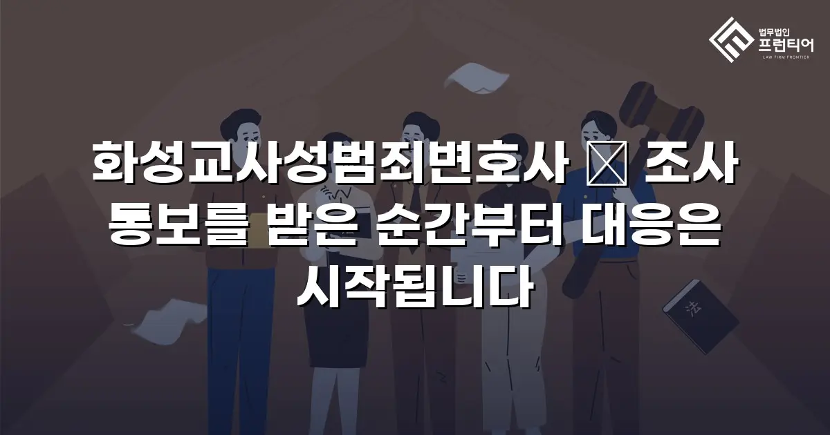 화성교사성범죄변호사 ― 조사 통보를 받은 순간부터 대응은 시작됩니다