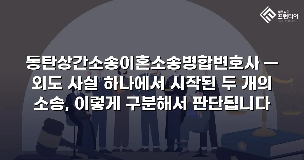 동탄상간소송이혼소송병합변호사 — 외도 사실 하나에서 시작된 두 개의 소송, 이렇게 구분해서 판단됩니다