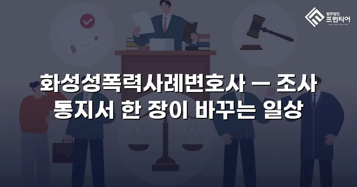 화성성폭력사례변호사 — 조사 통지서 한 장이 바꾸는 일상