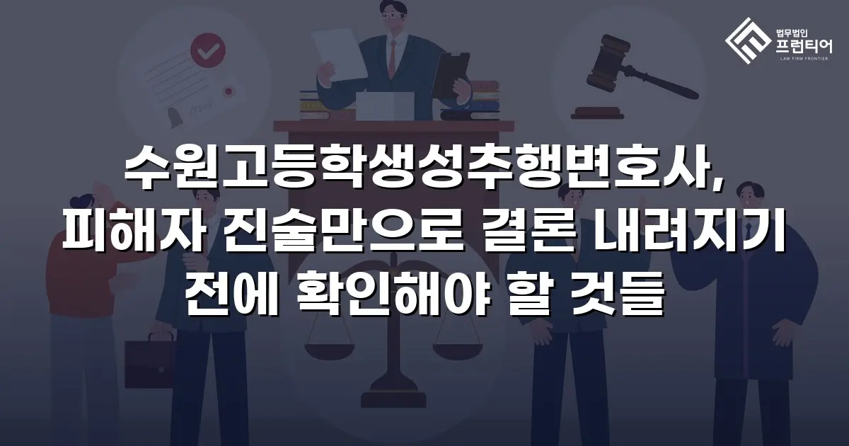 수원고등학생성추행변호사, 피해자 진술만으로 결론 내려지기 전에 확인해야 할 것들